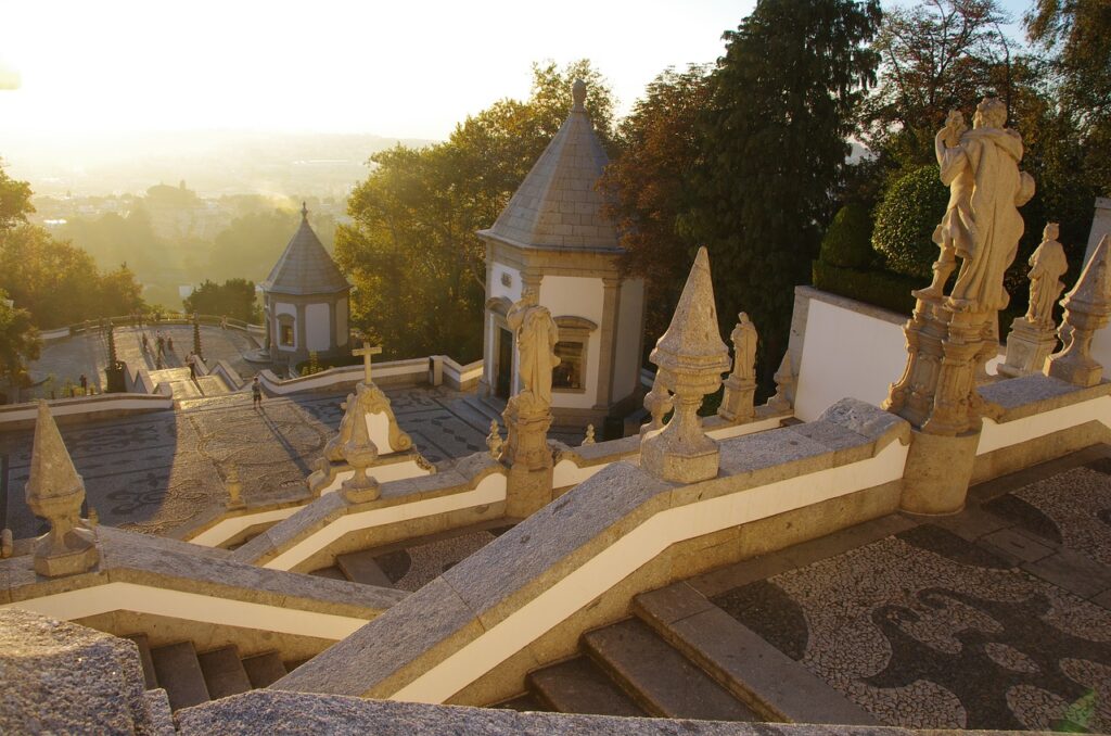 sunset, bom jesus sanctuary, portugal